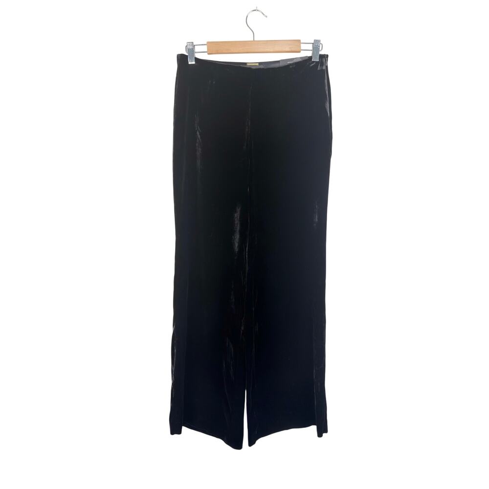 Chico's Black Label Wide Leg Velvet Pants Black Size XS 2 ( Chicos 00 ) NWT